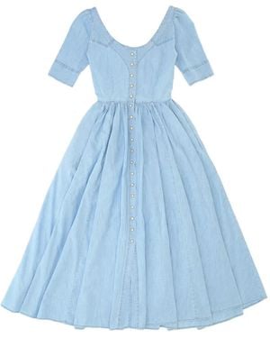 Fortela Augustine Chambray-Kleid Mit Knopfleiste - Blau