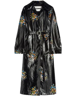 Jil Sander Gabardina Estampada - Negro