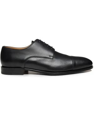 Amedeo Testoni Cap-Toe Lace-Up Derby Shoes - Black