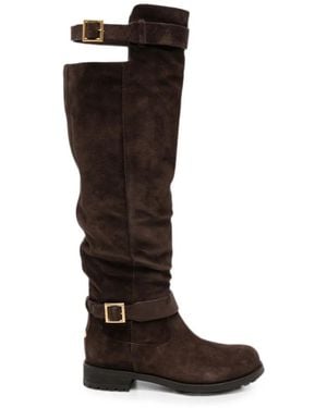 Jimmy Choo Biker Kb Buckle-Strap Boots - Black