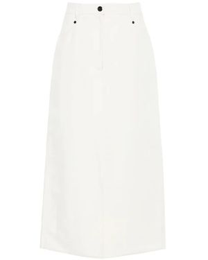 Brunello Cucinelli Button-Fastening Denim Skirt - White