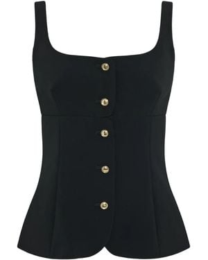 Rosetta Getty Buttoned-Up Top - Black