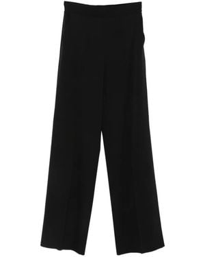 Agnona Elasticated-Waistband Tailored Trousers - Black
