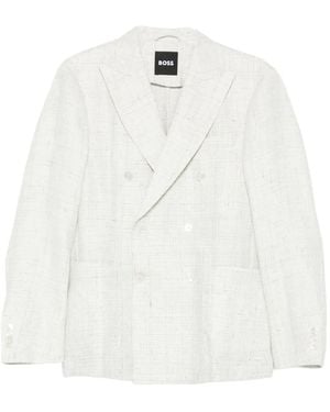 BOSS Double-Breasted Blazer - White