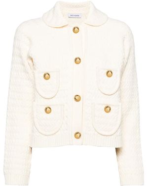 Dice Kayek Grofgebreid Vest - Naturel