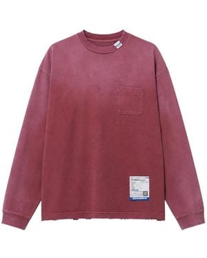 Maison Mihara Yasuhiro Sun Faded Like Distressed Sweatshirt - Red