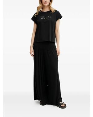 Liu Jo Logo-Embellished T-Shirt - Black