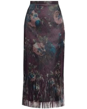 Erdem Flora Fringe-Jacquard Midi Pencil Skirt - Blue