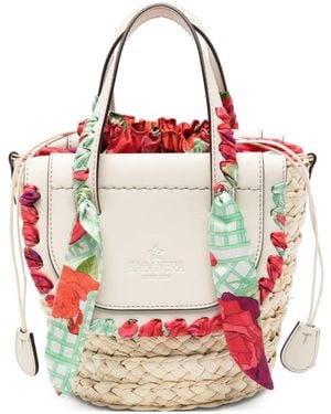 CUBA LAB Habanera Floral-Print Bucket Bag - Natural
