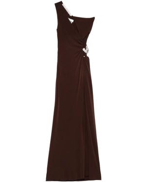 Nissa Kristallverziertes Abendkleid - Braun