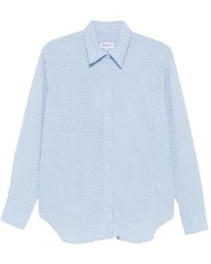Hunza G Oversized Seersucker Shirt - Blue