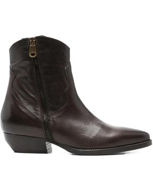 CURIOSITÉ 40Mm Leather Cowboy Boots - Black