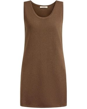12 STOREEZ Sleeveless Scoop-Neck Mini Dress - Brown