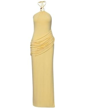 Baobab Clelia Resin-Embellished Draped Maxi Dress - Metallic
