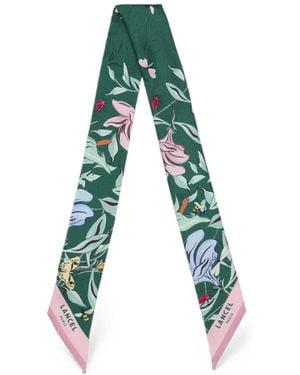 Lancel Floral-Print Silk Headband - Blue