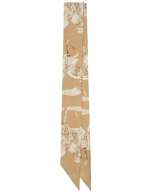 Burberry Écharpe Skinny Archive Knight - White