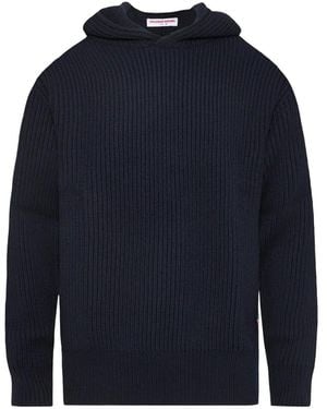 Orlebar Brown Kirk Chunky Rib-Knit Hoodie - Blue