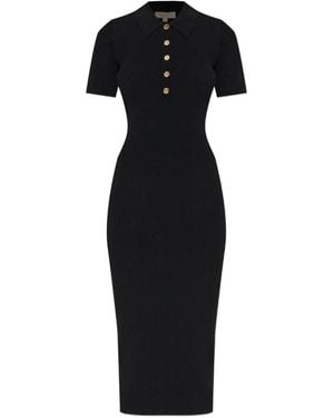 MICHAEL Michael Kors Ribbed polo dress - Schwarz