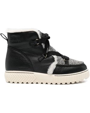 Sorel Ona Abe Lace-Up Ankle Boots - Black
