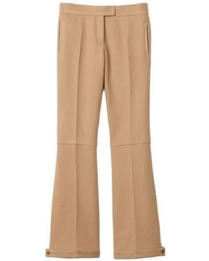 Miu Miu Double Wool Trousers - Natural