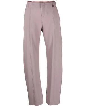 Ssheena Layered-Waistband Straight-Leg Trousers - Grey