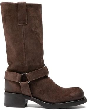 Officine Creative Dana 004 Suede Harness Boots - Brown