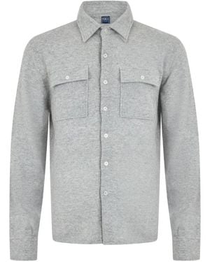 Fedeli Knit Button-Up Jumper - Grey