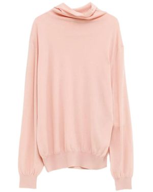 KHAITE Jersey Annette Con Cuello Alto - Rosa