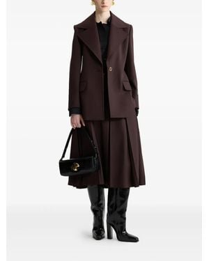 Patou Single-Breasted Belted Wool Jacket - Black