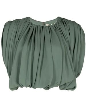 Heirlome Renata Gathered Cropped Top - Green