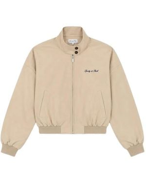 Sporty & Rich Gora Brighton Logo-Embroidered Jacket - Natural