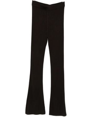 Bompard Rib-Knit High-Waisted Palazzo Pants - Black
