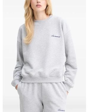 La Mania Sweatshirt mit Logo-Stickerei - Weiß