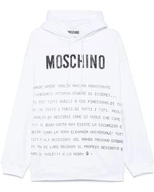 Moschino Text-Print Hoodie - White