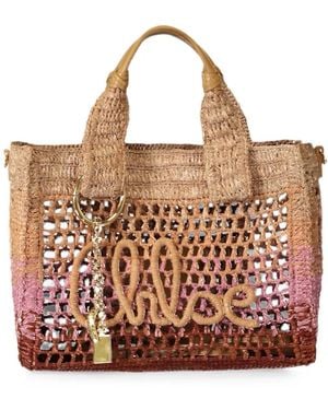 Chloé Bolso Shopper Summer Banana Pequeño - Blanco