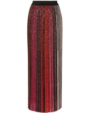 Missoni Sequin-Embellished Striped Maxi Skirt - Red