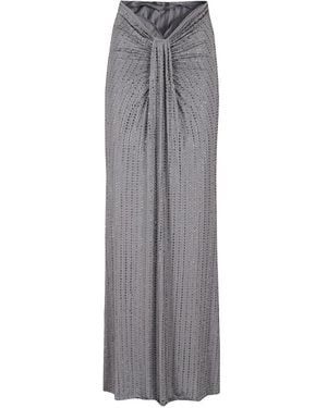 VENUJA Crystals-Embellished Maxi Skirt - Grey