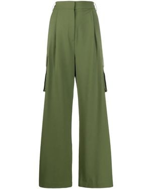 Tibi Cargo Palazzo Trousers - Green