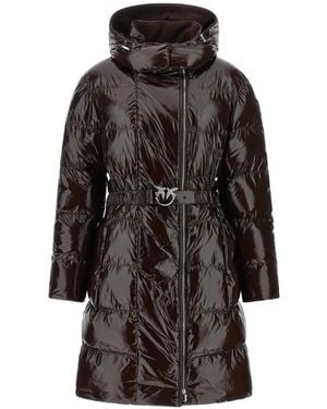 Pinko Cappotto Love Birds Con Fibbia - Nero