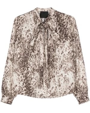 Givenchy Leopard-Print Silk Blouse - Brown
