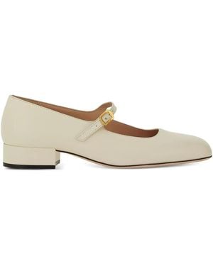Bally 30Mm Buckle-Strap Leather Court Shoes - Natural
