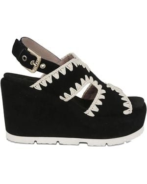 Mou Leren Sandalen - Zwart