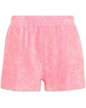 Patou Logo-Embroidered Terry Shorts - Pink