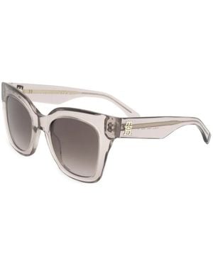 Tommy Hilfiger Monogram-Plaque Square-Frame Sunglasses - Metallic
