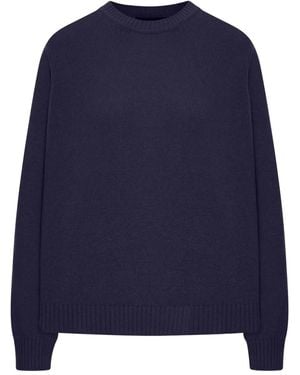 The Seafarer Kaschmirpullover mit rundem Ausschnitt - Blau
