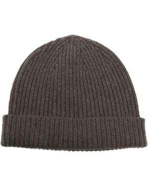 Rick Owens Ribbed-Knit Beanie Hat - Grey