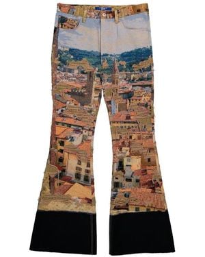 Junya Watanabe Gobelin-Weave Button-Fastening Pants - Orange