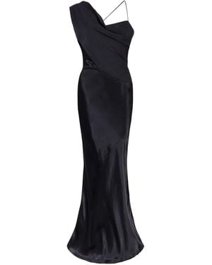 Paris Georgia Basics Minka Asymmetrical Draped Gown - Black