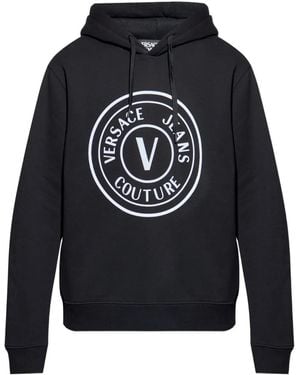 Versace Jeans Couture Logo-Print Cotton Hoodie - Blue