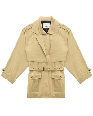 Isabel Marant Belted Cotton Twill Trench Coat - Metallic